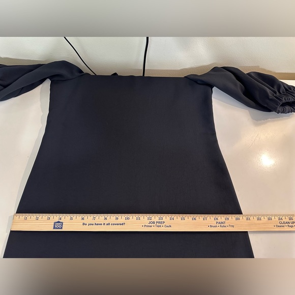 TIBI Suspender Dress Black Twill Mini Open Shoulder Straps Adjustable City Chic - Picture 12 of 15